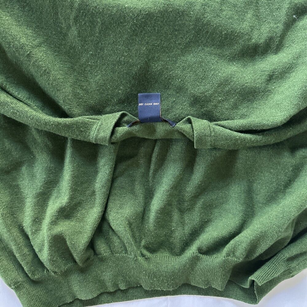 Brooks Brothers Stretch Sweater Mens L Green Merino Wool Long Sleeve Pullover - Picture 7 of 7